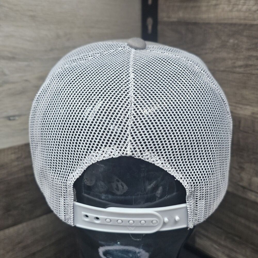 Blue Collar PIMP 5-Panel Trucker Hat Snapback Hat Cap Light Gray / White - Picture 5 of 6